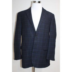 Men's Size 42 Long Burberry London Kensington Blazer Coat Wool Cashmere Plaid